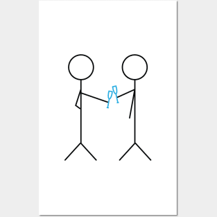 Stick figures with wine glasses Posters and Art